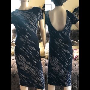BCBG MAXAZRIA Indigo Stretchy Knit Dress EUC Sz S